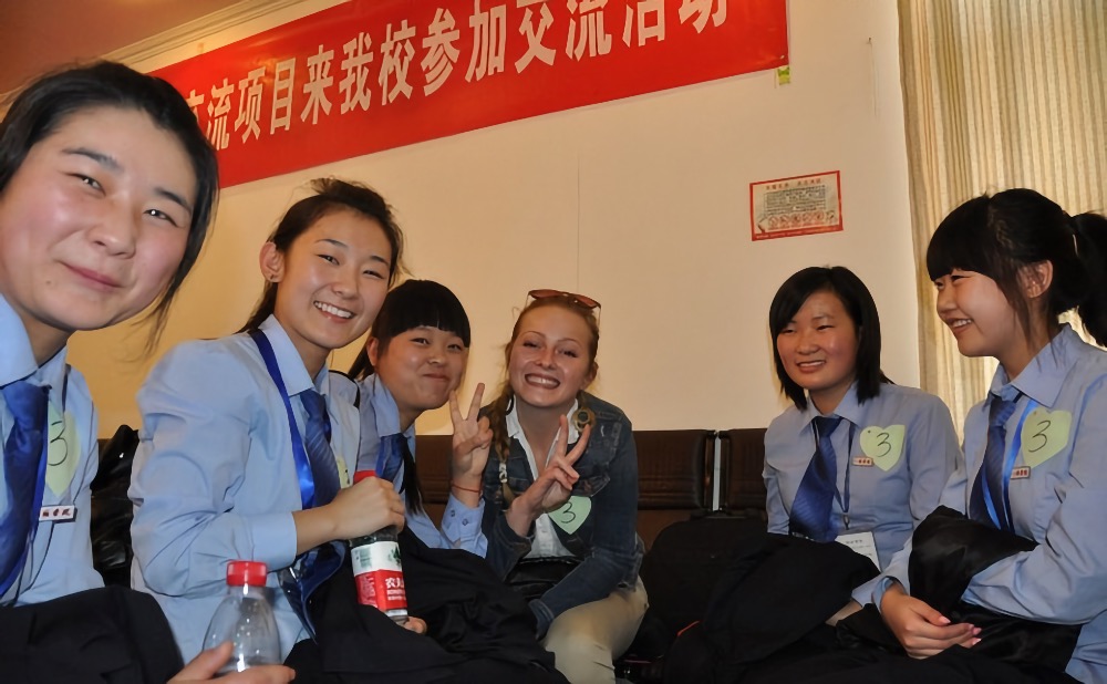 Baway students together with a student from Austria