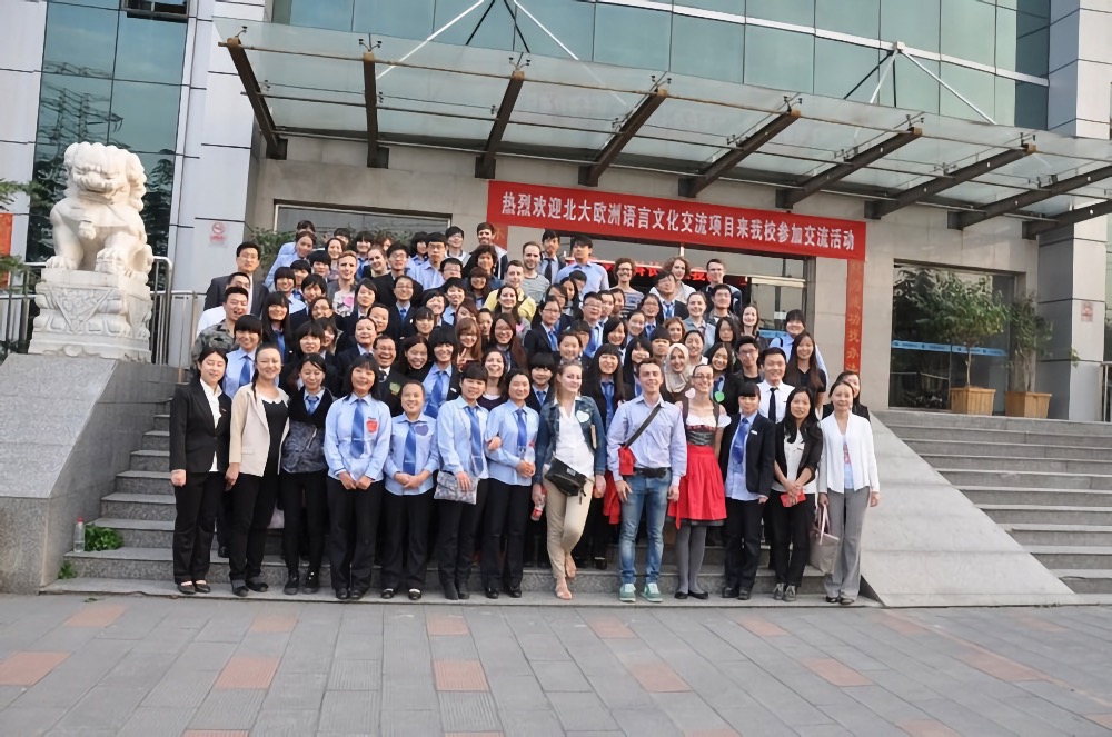 Another group photo in front of Baway Education