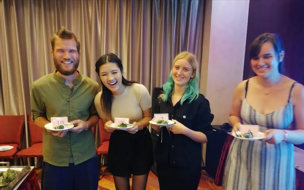 Students with their handmade Zongzi